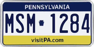 PA license plate MSM1284