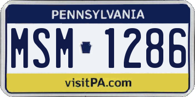 PA license plate MSM1286