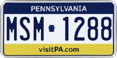 PA license plate MSM1288