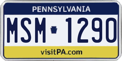 PA license plate MSM1290