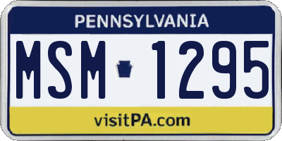 PA license plate MSM1295