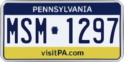 PA license plate MSM1297