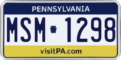 PA license plate MSM1298