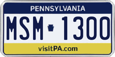 PA license plate MSM1300