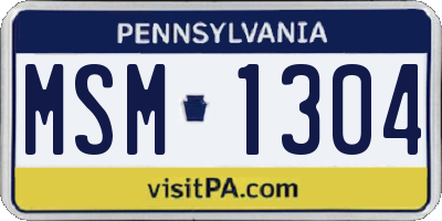 PA license plate MSM1304