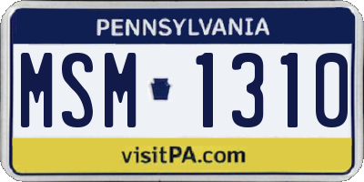 PA license plate MSM1310