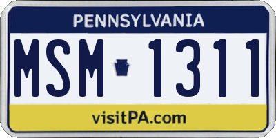 PA license plate MSM1311