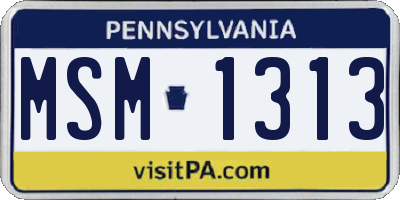 PA license plate MSM1313