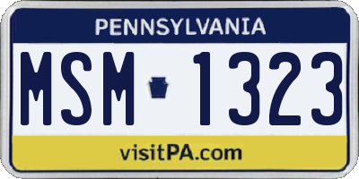 PA license plate MSM1323