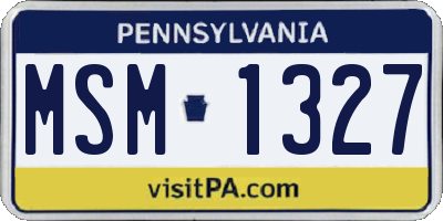 PA license plate MSM1327