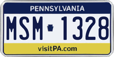 PA license plate MSM1328