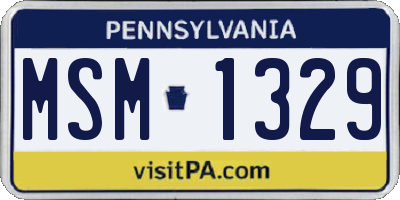 PA license plate MSM1329