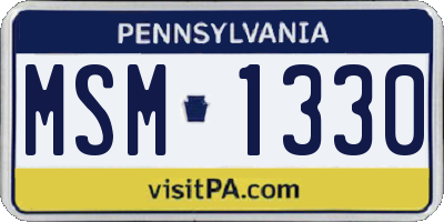 PA license plate MSM1330
