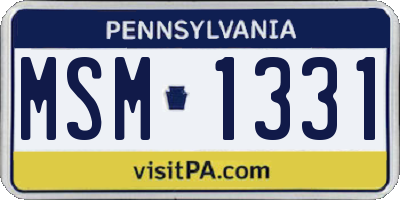 PA license plate MSM1331
