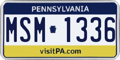 PA license plate MSM1336