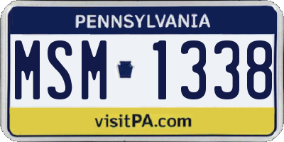 PA license plate MSM1338