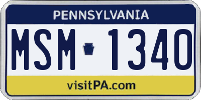 PA license plate MSM1340