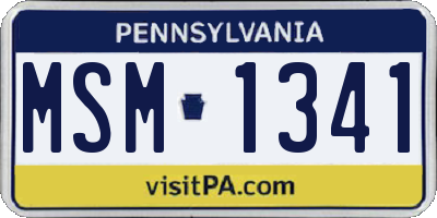 PA license plate MSM1341