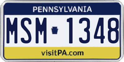 PA license plate MSM1348