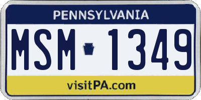 PA license plate MSM1349