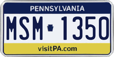 PA license plate MSM1350