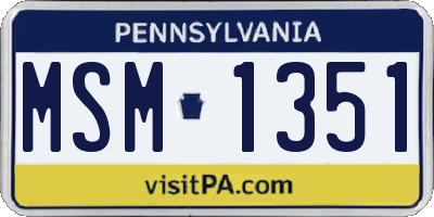 PA license plate MSM1351