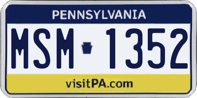 PA license plate MSM1352