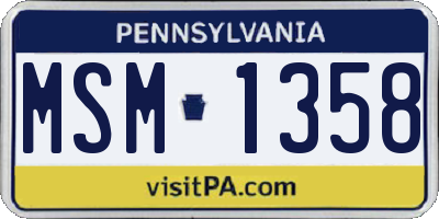 PA license plate MSM1358