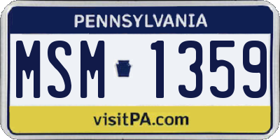 PA license plate MSM1359