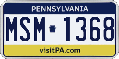 PA license plate MSM1368