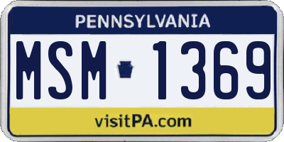 PA license plate MSM1369
