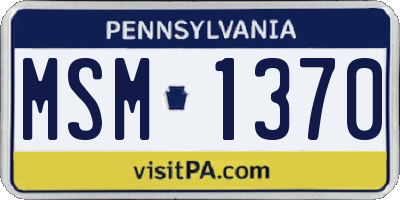 PA license plate MSM1370