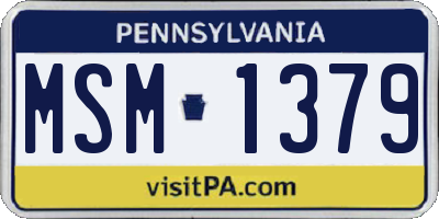 PA license plate MSM1379