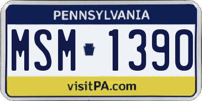 PA license plate MSM1390