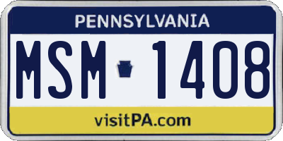 PA license plate MSM1408