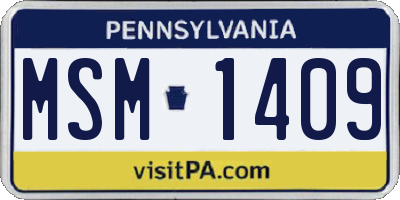 PA license plate MSM1409