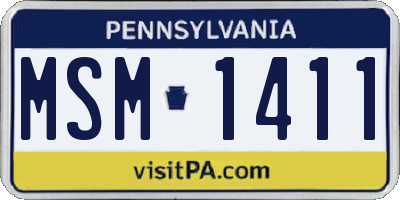 PA license plate MSM1411