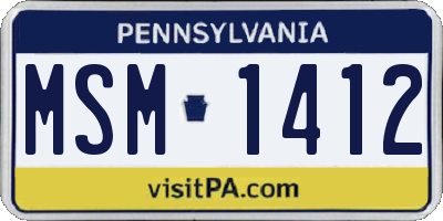 PA license plate MSM1412