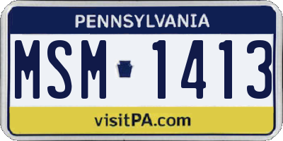 PA license plate MSM1413