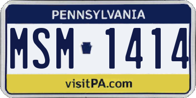 PA license plate MSM1414
