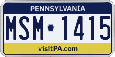 PA license plate MSM1415