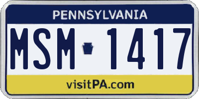 PA license plate MSM1417