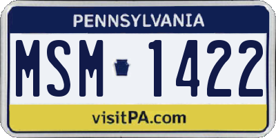 PA license plate MSM1422