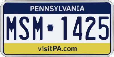 PA license plate MSM1425