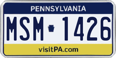 PA license plate MSM1426