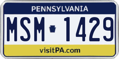 PA license plate MSM1429