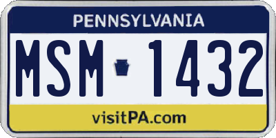 PA license plate MSM1432