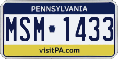 PA license plate MSM1433