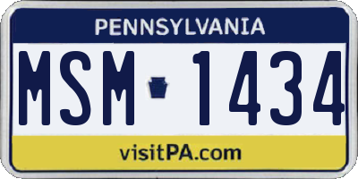 PA license plate MSM1434