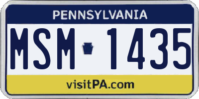 PA license plate MSM1435